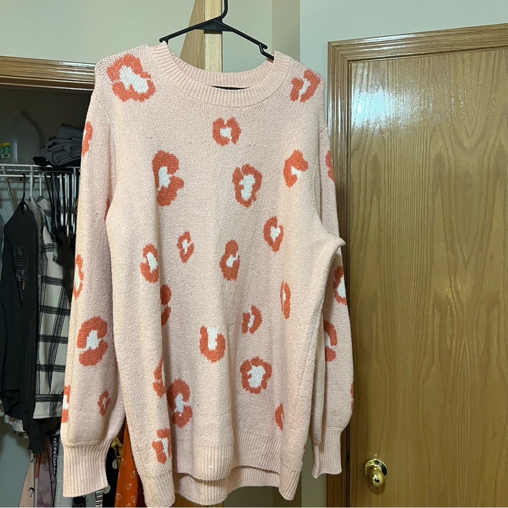 Oversized Cheetah Print Sweater